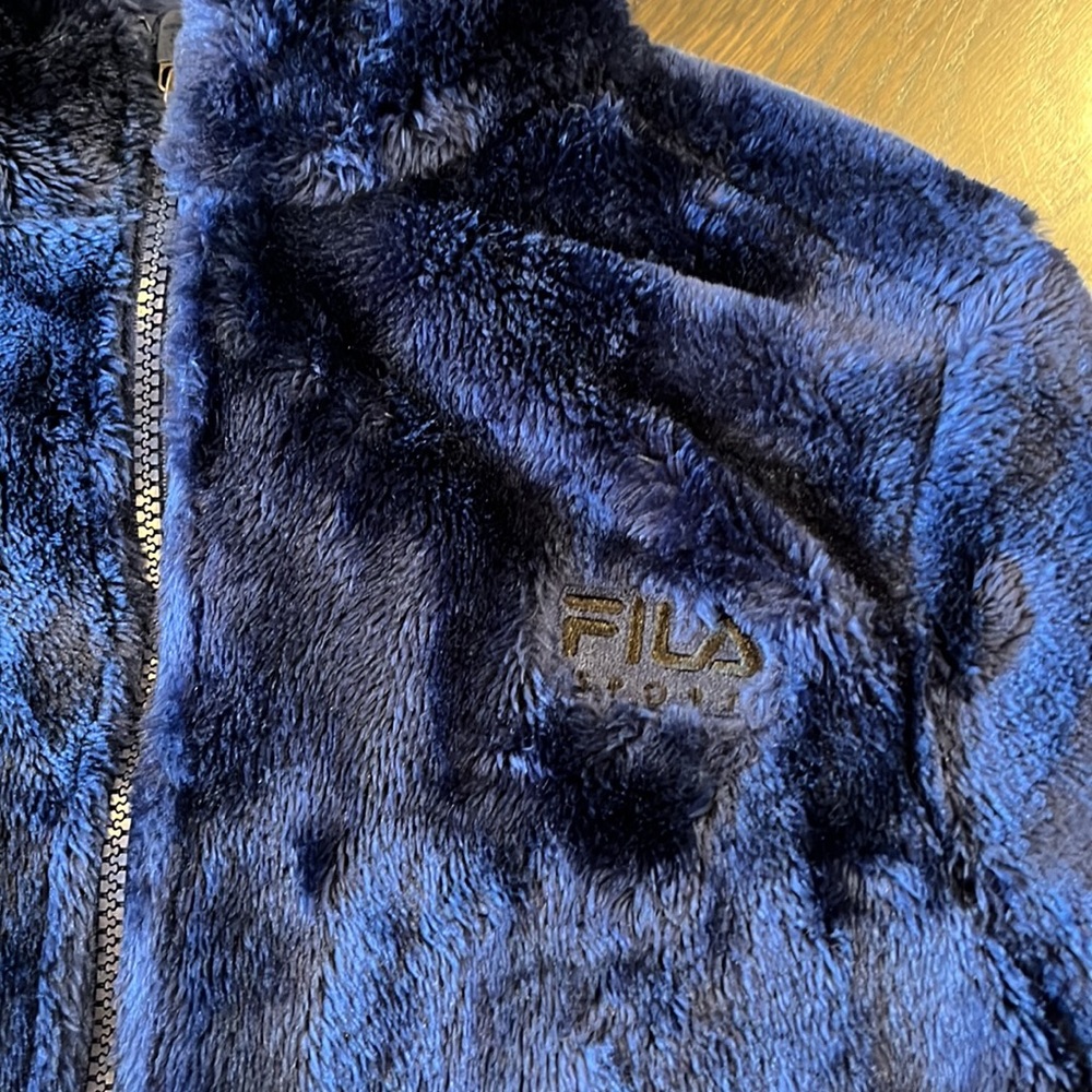 Women’s Fila Sport Dark Blue Fleece Jacket. Size Medium. EUC. Super soft! - Picture 2 of 4